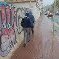 The boys on the main strip in the rain, A Trip to Lloret de Mar, Catalonia, Spain - 27th October 2024