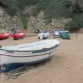 Isobel near the fishing boat Jordi, A Trip to Lloret de Mar, Catalonia, Spain - 27th October 2024