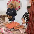 The meat-stick sellers offer some samples, A Return to Girona, Catalunya, Spain - 29th October 2024