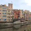 Picture-postcard view of buildings on the Riu Onyar , A Return to Girona, Catalunya, Spain - 29th October 2024