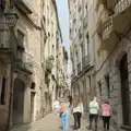 Buildings seem to lean together across the street, A Return to Girona, Catalunya, Spain - 29th October 2024