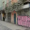 Pink graffiti, A Return to Girona, Catalunya, Spain - 29th October 2024