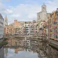 Colourful flats loom over the Riu Onyar, A Return to Girona, Catalunya, Spain - 29th October 2024