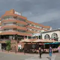 An 80s shopping arcade built like the 1930s, Halloween and Flamenco Guitar, Lloret de Mar, Catalunya, Spain - 31st October 2024