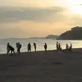 People on the beach, Halloween and Flamenco Guitar, Lloret de Mar, Catalunya, Spain - 31st October 2024