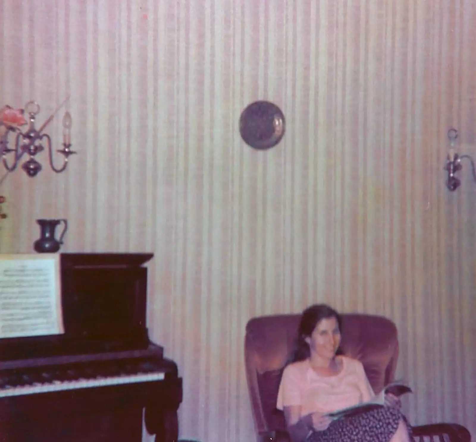 Claudine reads a magazine, from A Trip to Bram, Aude, France - 25th July 1980