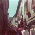 The crowded streets of Carcassonne, A Trip to Bram, Aude, France - 25th July 1980