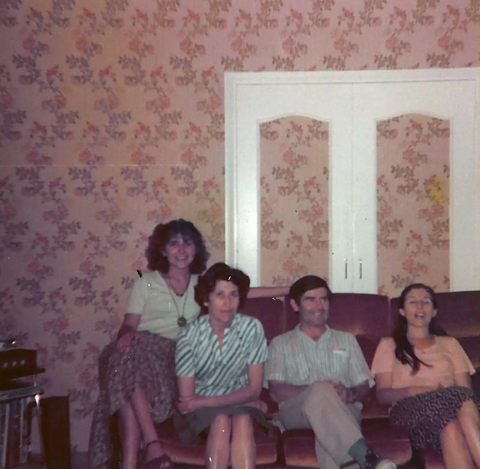 From right to left: Claudine, her parents and sister, from A Trip to Bram, Aude, France - 25th July 1980