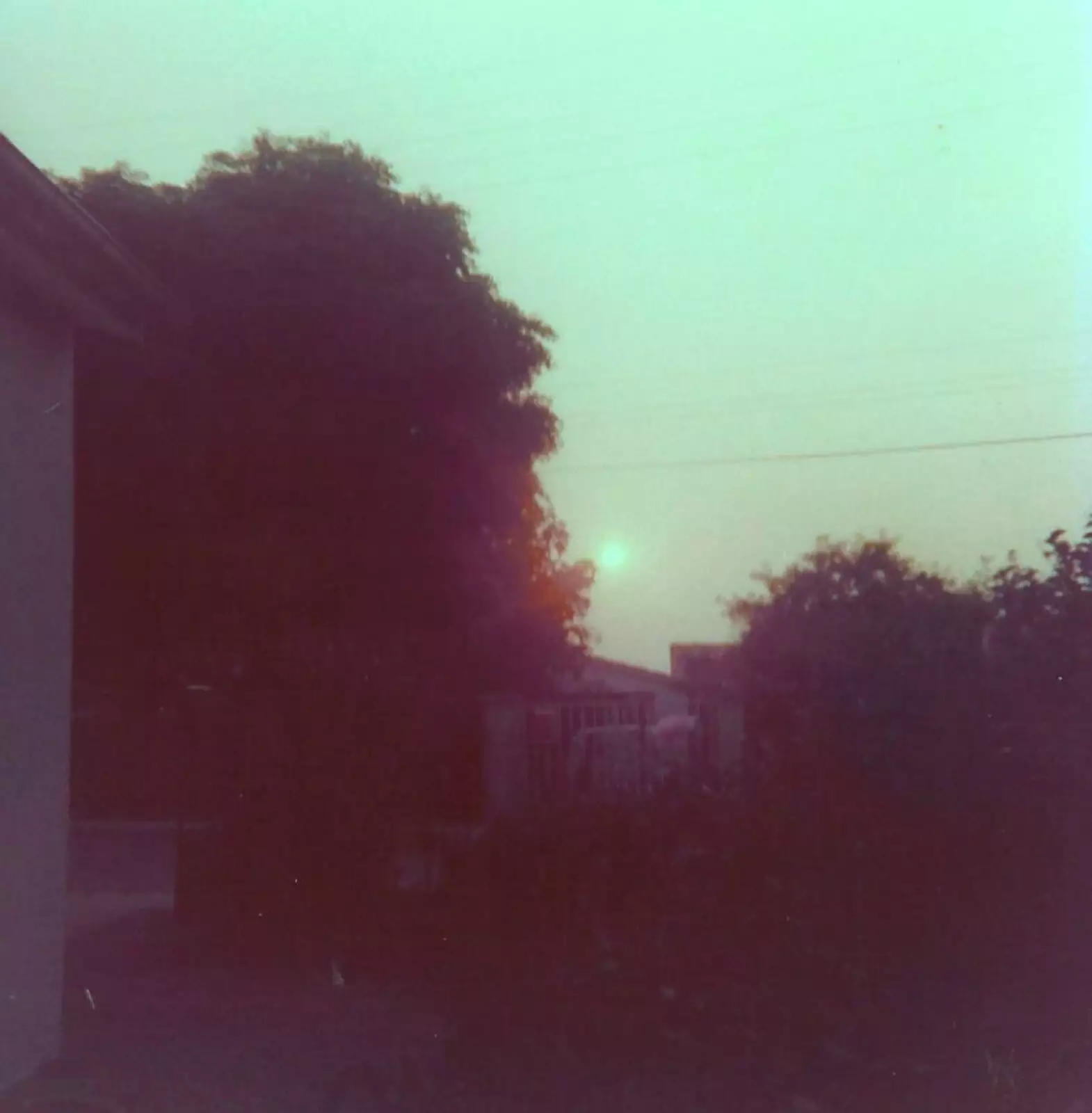 Sunset over the front garden of the house in Bram, from A Trip to Bram, Aude, France - 25th July 1980