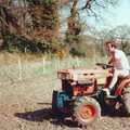 Mike drives around on the Kubota tractor, Constructing a Vineyard, Harrow Road, Bransgore, Dorset - 1st September 1981