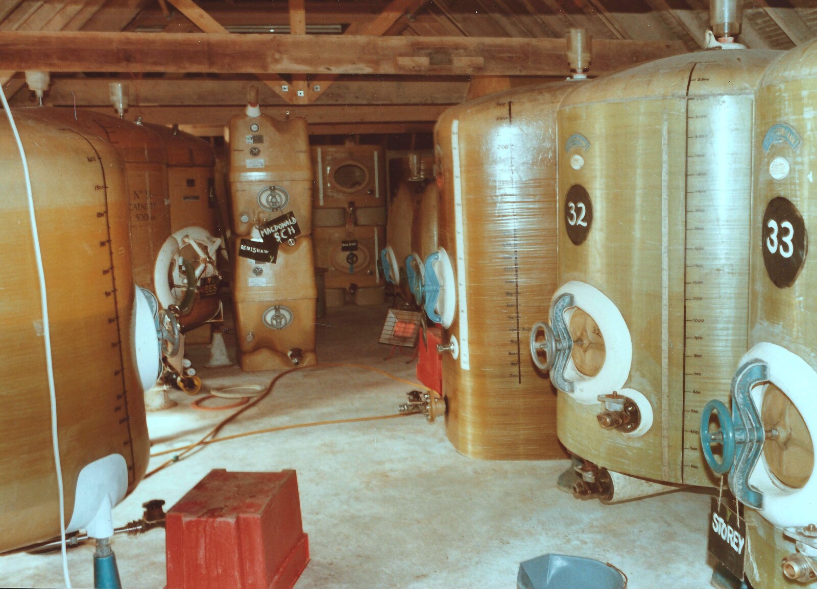 Fermentation tanks at Wootton from Constructing a Vineyard, Harrow Road, Bransgore, Dorset - 1st September 1981