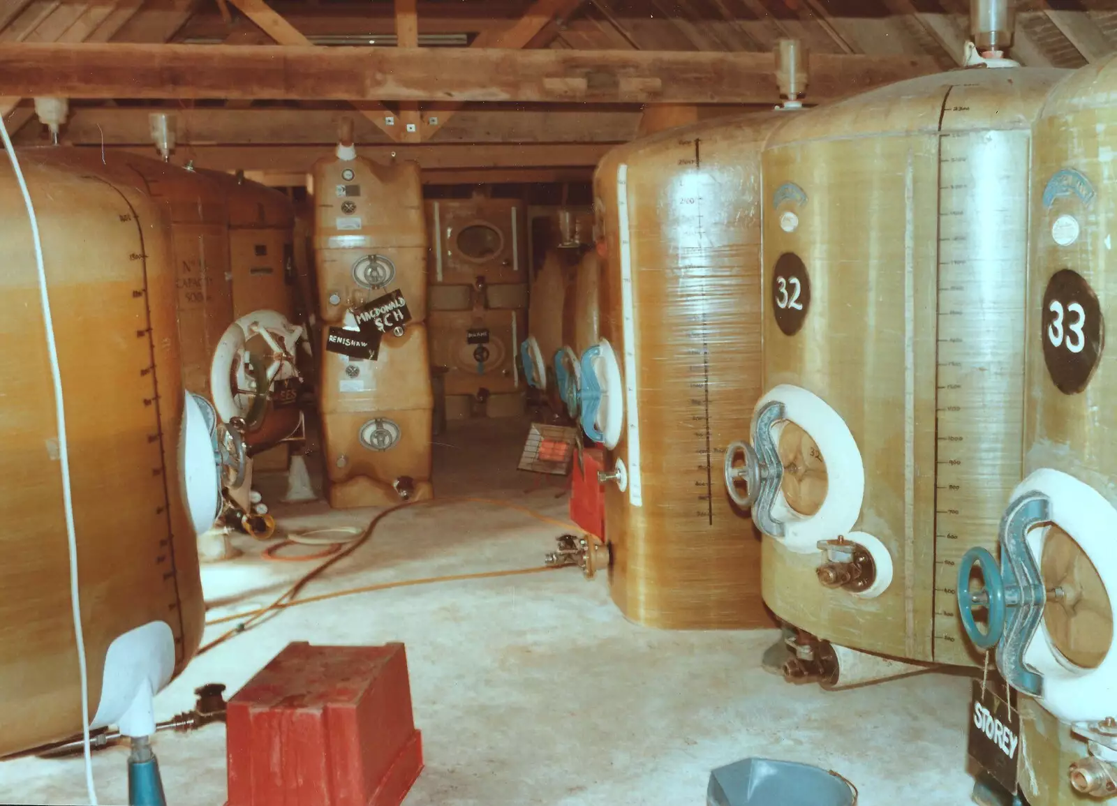 Fermentation tanks at Wootton, from Constructing a Vineyard, Harrow Road, Bransgore, Dorset - 1st September 1981