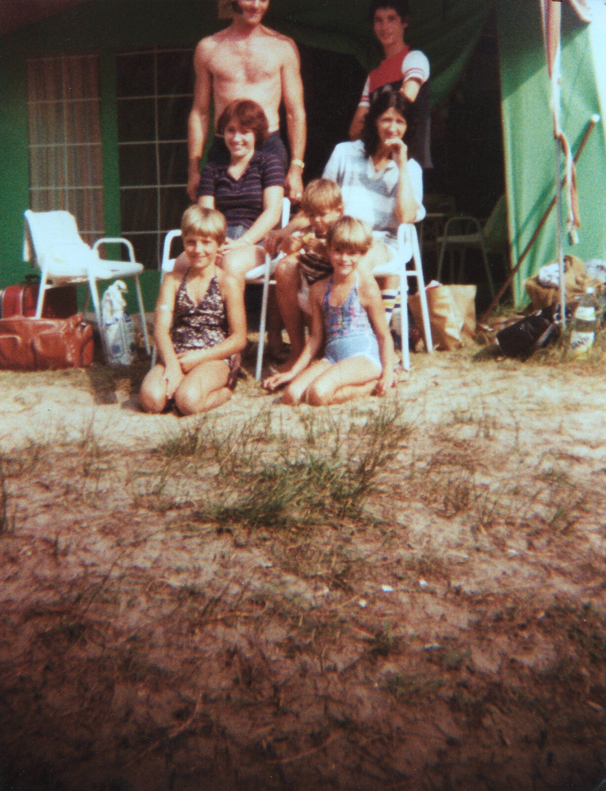 Dave and his family, next door from Camping with Sean, The Camargue, South of France, 15th July 1982