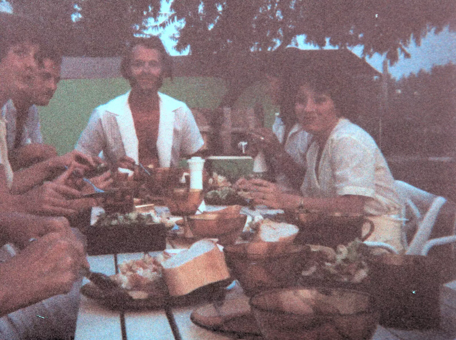 Bread and barbeque with Dave's family, from Camping with Sean, The Camargue, South of France, 15th July 1982