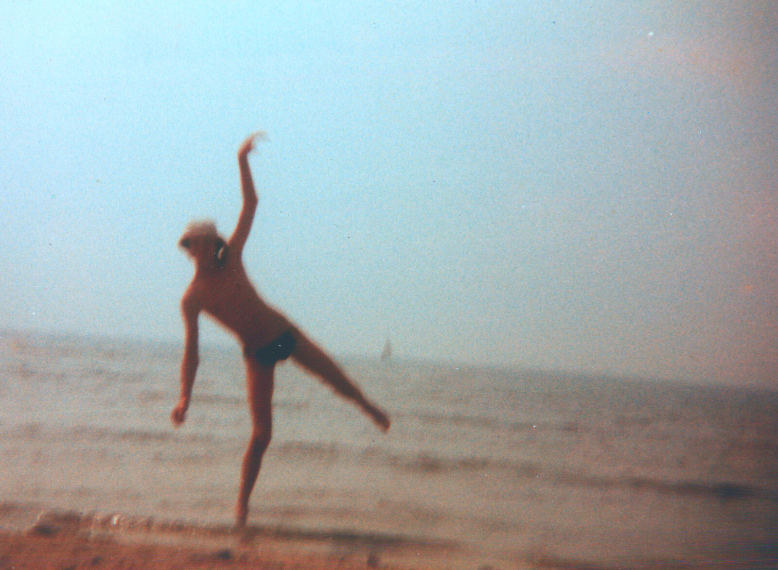 Sean messes around on the beach from Camping with Sean, The Camargue, South of France, 15th July 1982