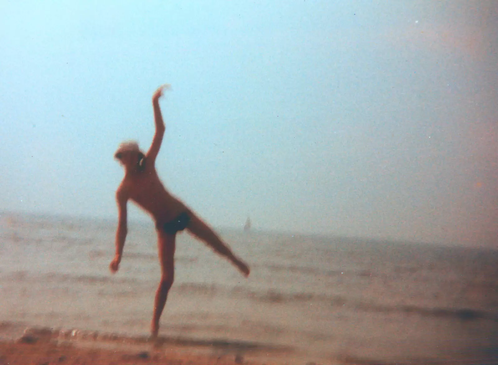 Sean messes around on the beach, from Camping with Sean, The Camargue, South of France, 15th July 1982