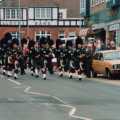 The Ringwood Pipe Band (including Hamish's dad) come through New Milton