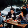 Outside a pub near Tunbridge Wells with Dave Lock and some of his mates