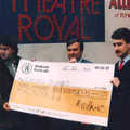 Nosher meets Paul Henry, who played Benny out of Crossroads. Here, Paul Henry accepts a cheque presented by the SU bar manager, Roy, and SU President Mark Wilkins.