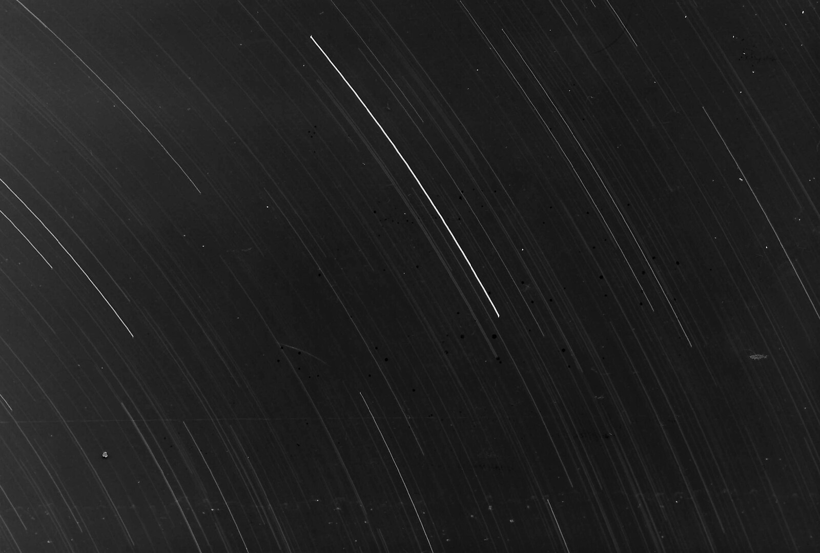 A star trail - not too exciting in black and white from Learning Black-and-White Photography, Brockenhurst College, Hampshire - 10th March 1985