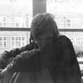 Nosher sits on a windowsill and glowers, Learning Black-and-White Photography, Brockenhurst College, Hampshire - 10th March 1985