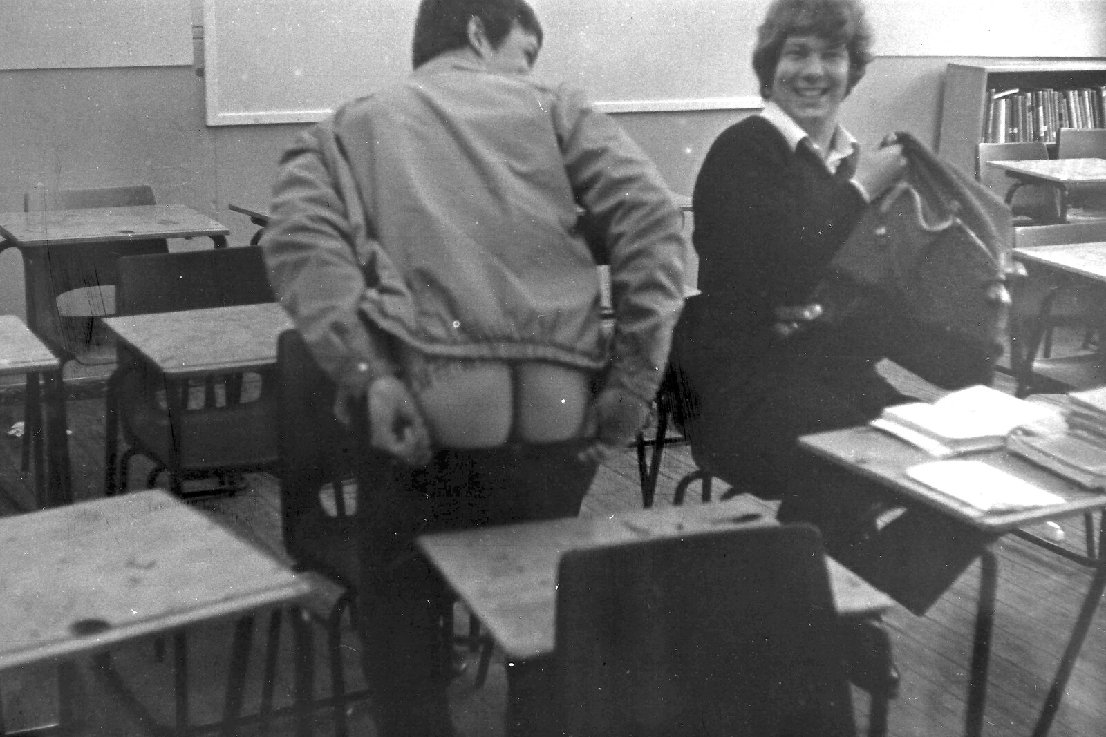 Someone does a moonie from Learning Black-and-White Photography, Brockenhurst College, Hampshire - 10th March 1985