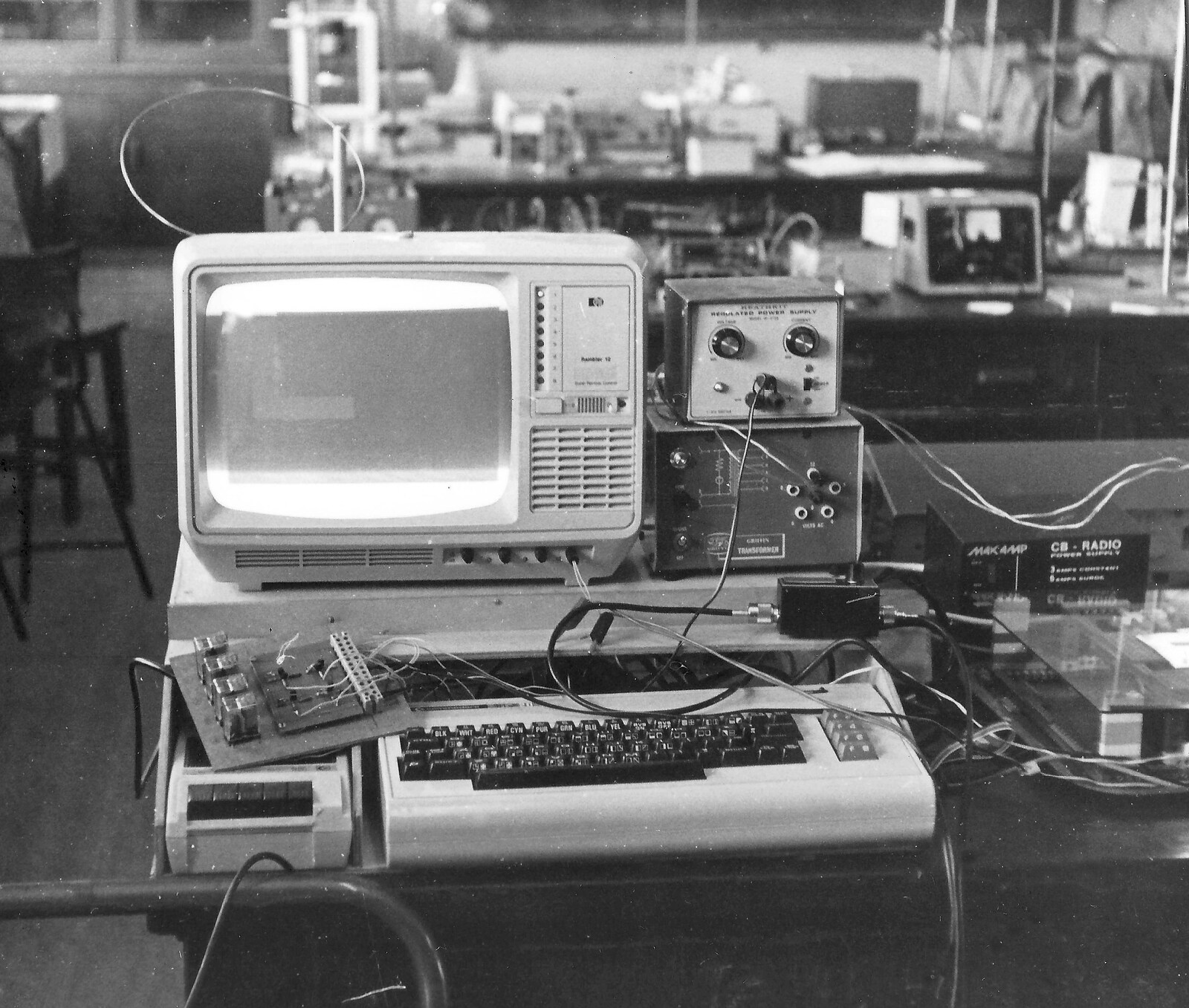 Nosher's VIC-20 in a science project from Learning Black-and-White Photography, Brockenhurst College, Hampshire - 10th March 1985