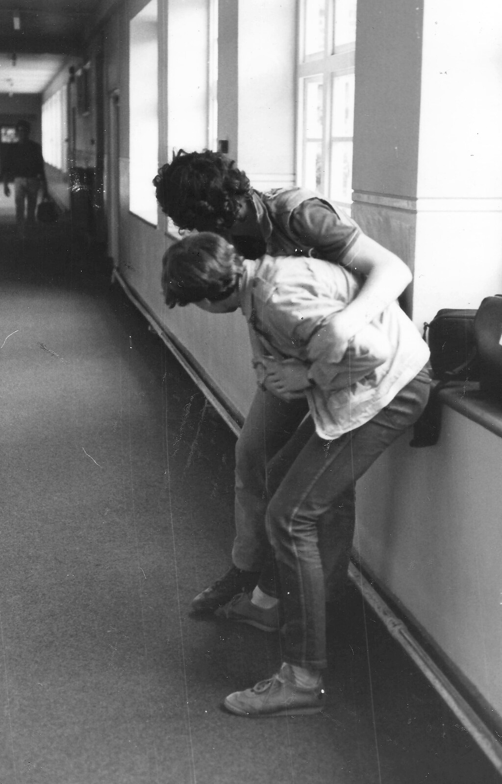 Boris and Andrew Poppet mess around from Learning Black-and-White Photography, Brockenhurst College, Hampshire - 10th March 1985