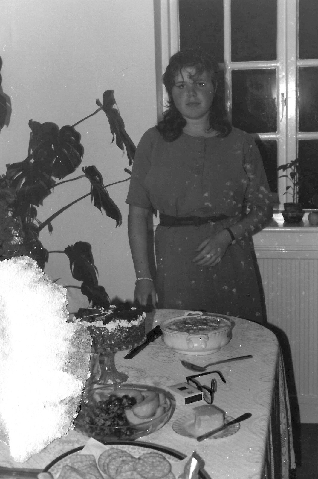 Sis by the dining table from Life in Ford Cottage and Barton on Sea, Hampshire - 2nd April 1985