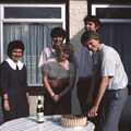Nosher cuts his birthday cake, Nosher's 18th pre-Birthday and College Miscellany, Sway and Brockenhurst - 22nd May 1985