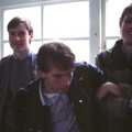 1985 Andy Poppit and a couple of miscreants on the windowsill at Brock College