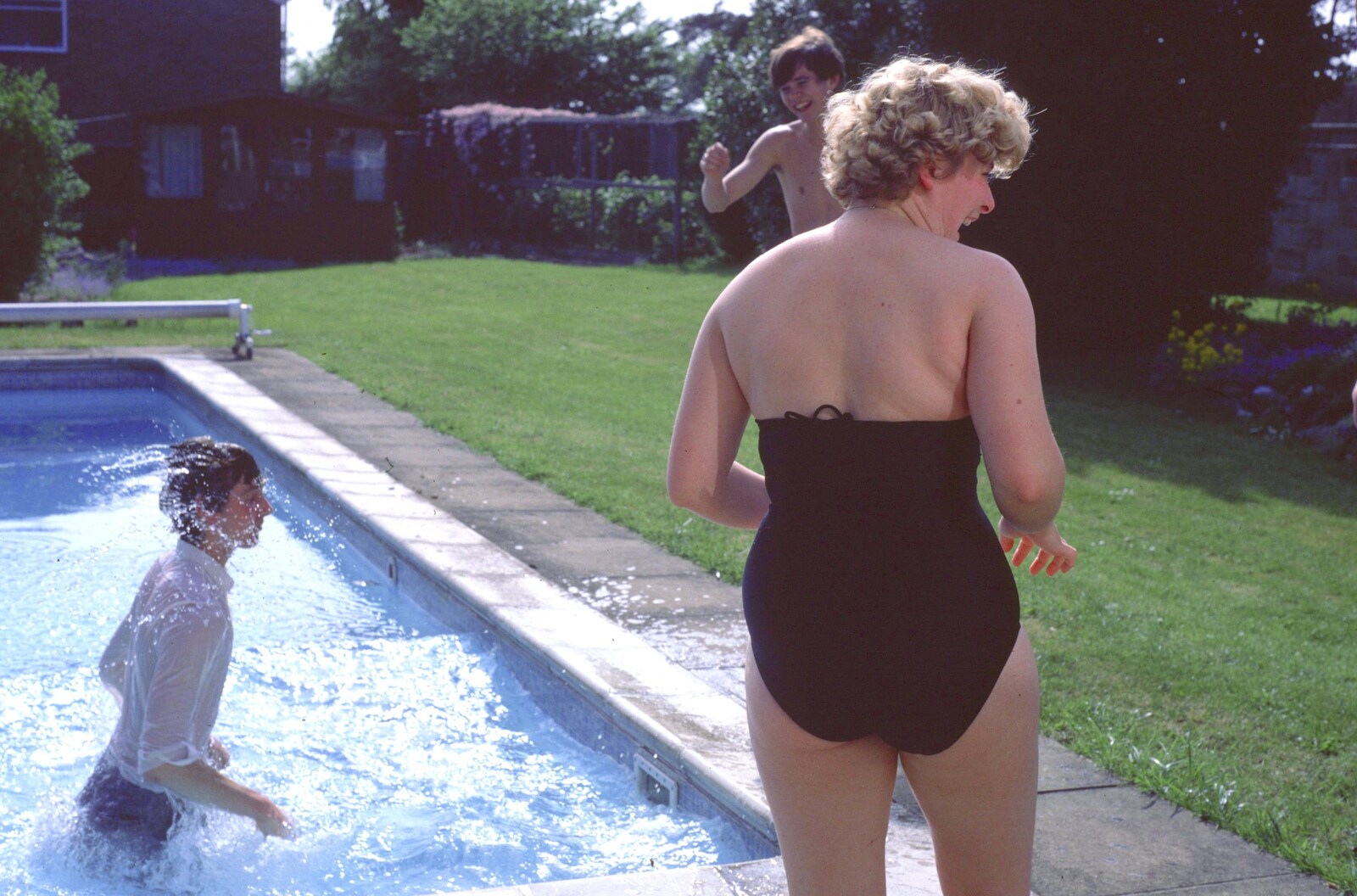 Sean goes swimming, but forgets to take his clothes off from Nosher's 18th pre-Birthday and College Miscellany, Sway and Brockenhurst - 22nd May 1985