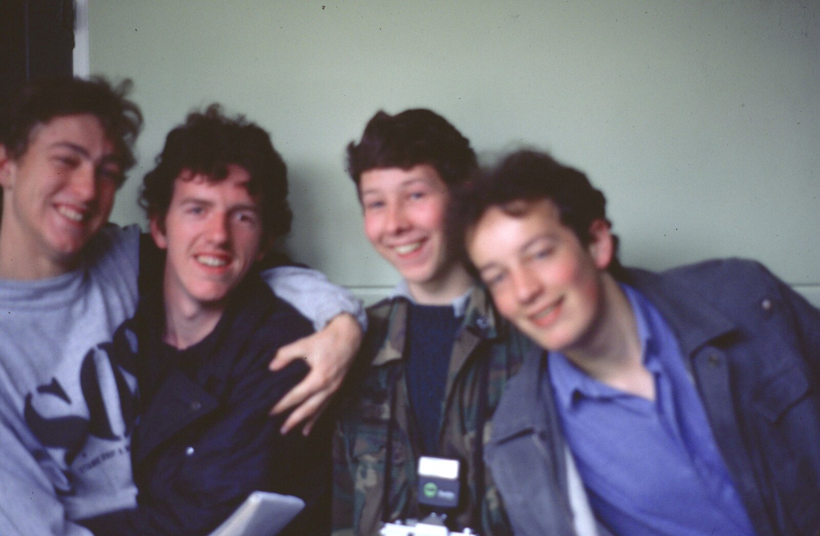 Some of Hamish's posse from Nosher's 18th pre-Birthday and College Miscellany, Sway and Brockenhurst - 22nd May 1985