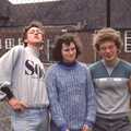 80s-style posing by the college tennis courts, Nosher's 18th pre-Birthday and College Miscellany, Sway and Brockenhurst - 22nd May 1985