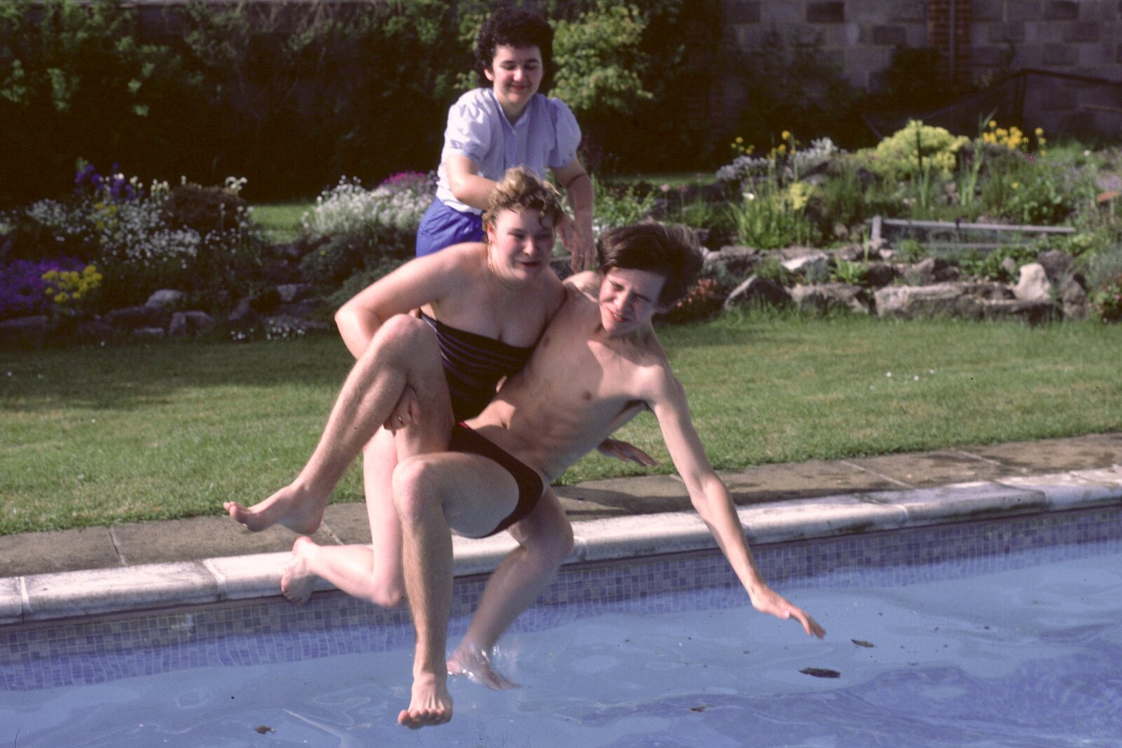 Anna and Phil leap in from Nosher's 18th pre-Birthday and College Miscellany, Sway and Brockenhurst - 22nd May 1985