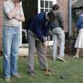 Andy Campbell plays croquet, Nosher's 18th Birthday, Barton on Sea, Hampshire - 26th May 1985