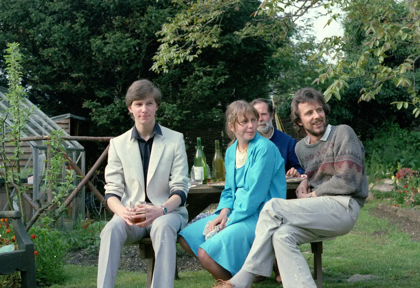 Sean, Clare, Andy and Martin, from Nosher's 18th Birthday, Barton on Sea, Hampshire - 26th May 1985