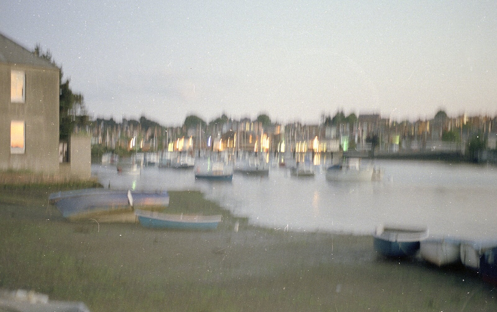 A blurry but tantalising photo of a harbour from Brockenhurst College Exams and Miscellany, Barton on Sea, Hampshire - 10th June 1985