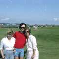 Anna, Phil and Berenice on Hengistbury Head, Brockenhurst College Exams and Miscellany, Barton on Sea, Hampshire - 10th June 1985