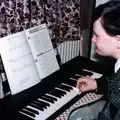 Hamish plays the keyboard in his room, Brockenhurst College Exams and Miscellany, Barton on Sea, Hampshire - 10th June 1985
