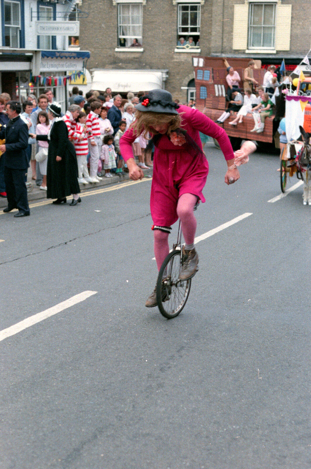 A unicyclist from The Lymington Carnival, Hampshire - 17th June 1985