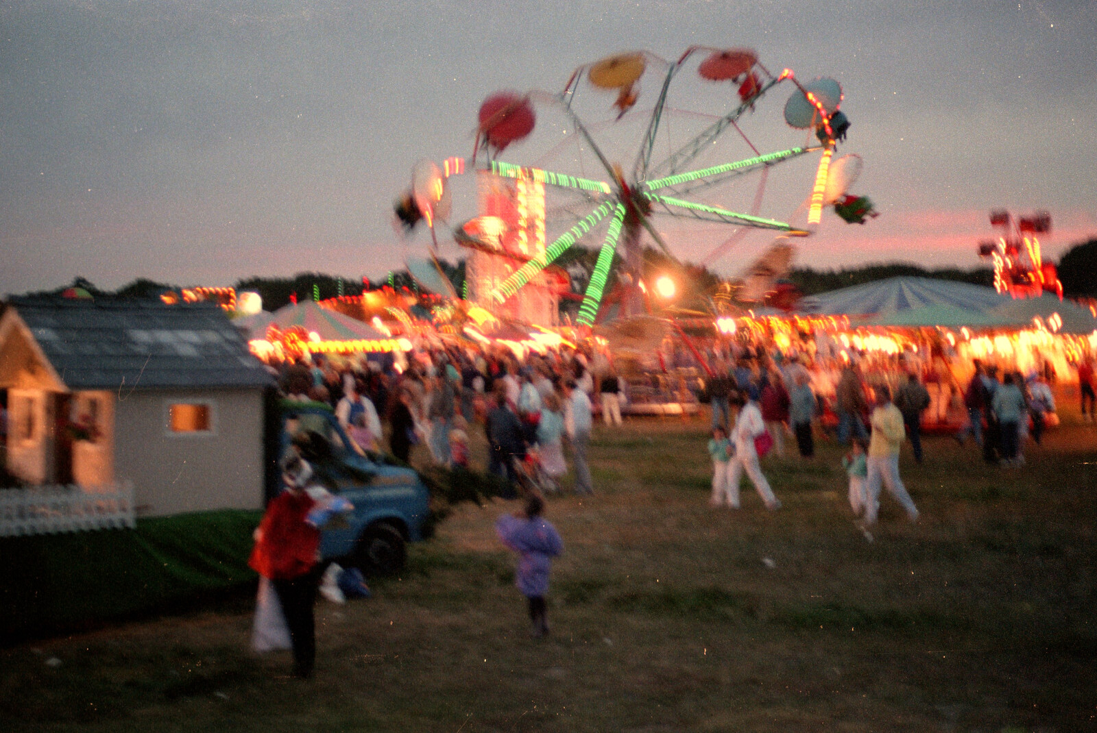 A blurry but colourful fairground from The Lymington Carnival, Hampshire - 17th June 1985