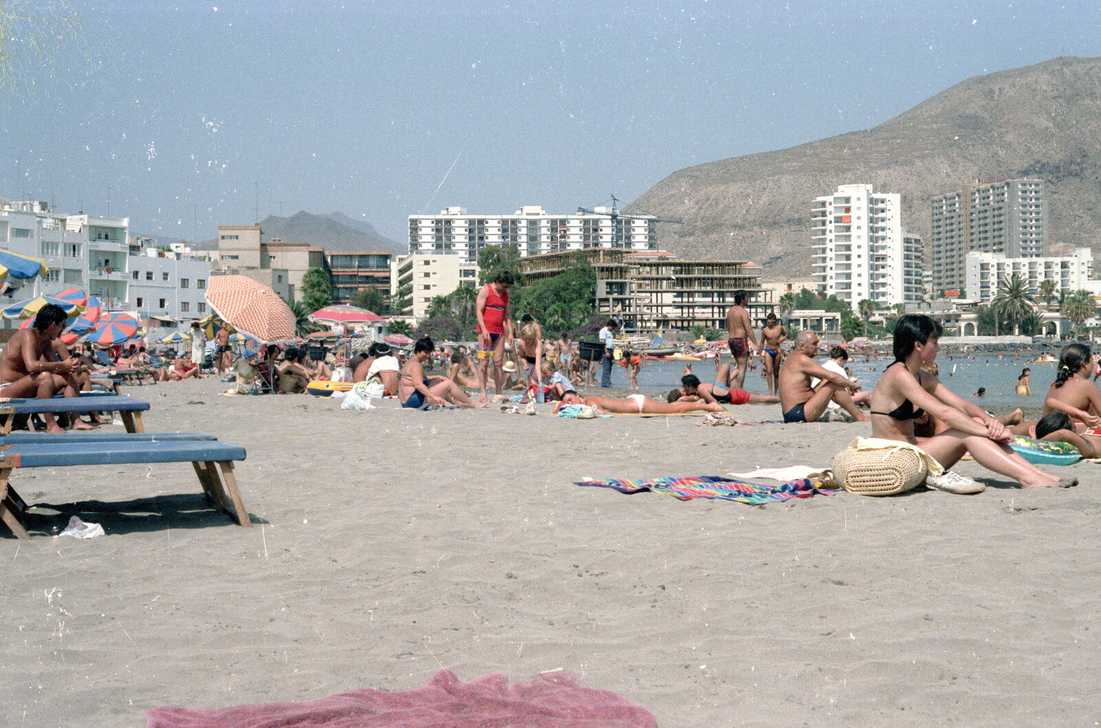 Los Christianos beach from A Holiday in Los Christianos, Tenerife - 19th June 1985