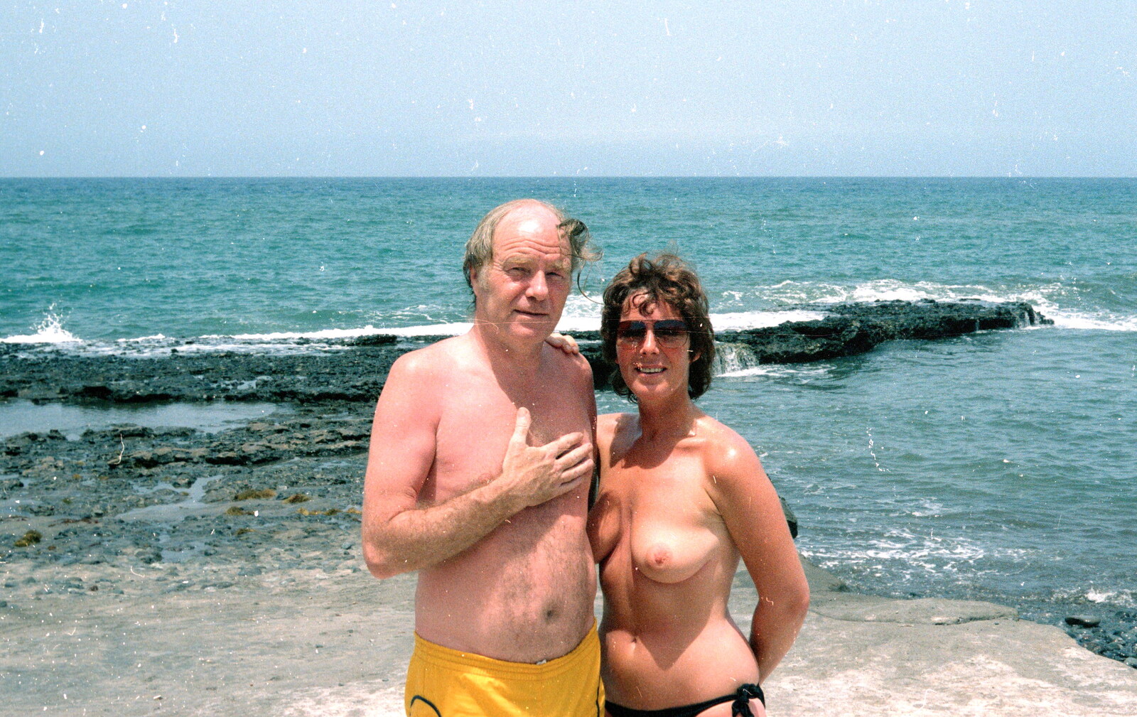 Maureen gets her baps out from A Holiday in Los Christianos, Tenerife - 19th June 1985