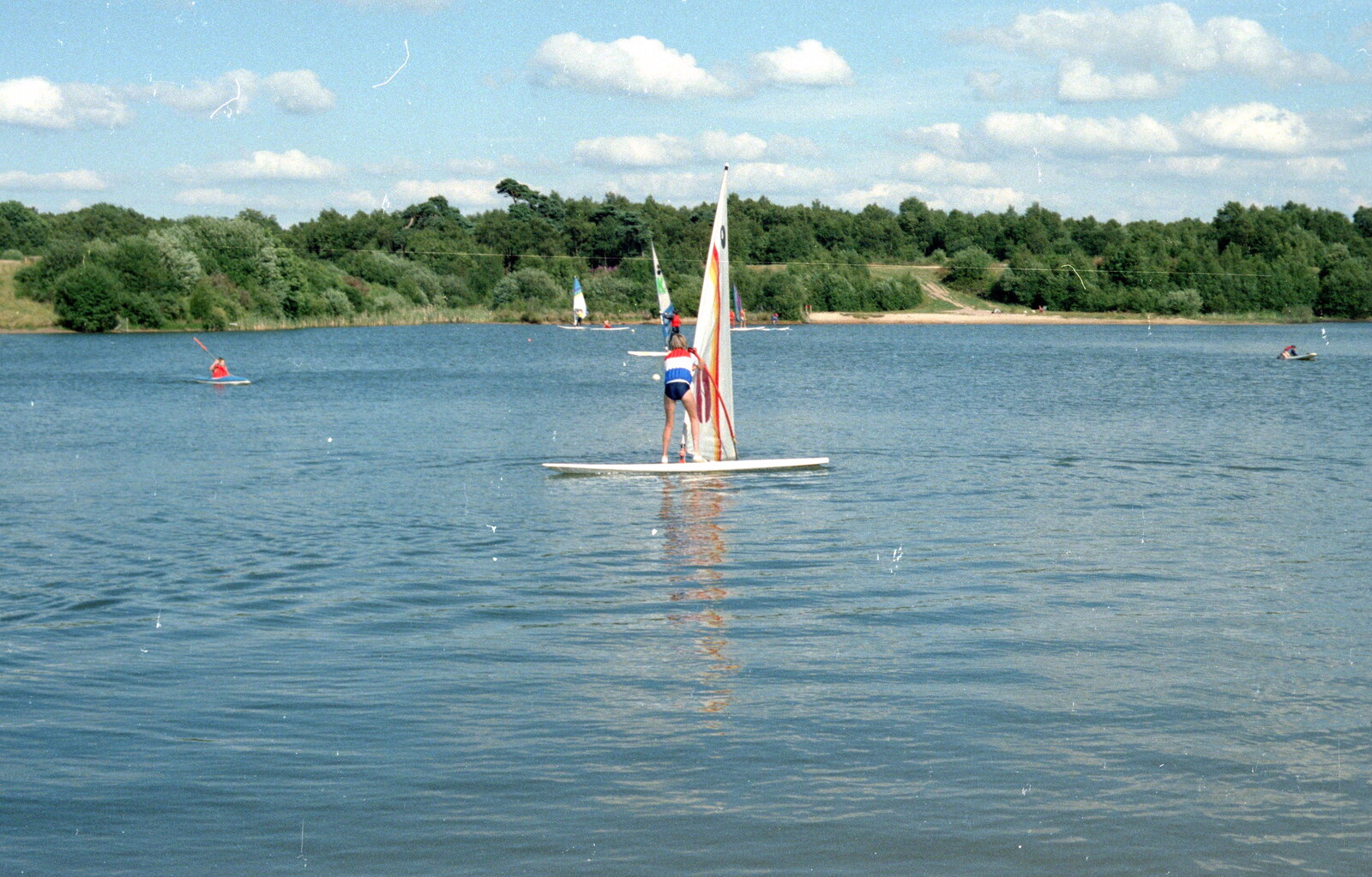 Nosher's away on the windsurfer from Nosher Goes Windsurfing, Macclesfield, Cheshire - 20th June 1985