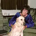 Brandy and Maureen in the lounge at Ryles Park Avenue, Nosher Goes Windsurfing, Macclesfield, Cheshire - 12th July 1985
