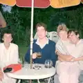 Liz, Jon, Anna and Phil in a pub garden somewhere, Nosher Goes Windsurfing, Macclesfield, Cheshire - 12th July 1985