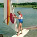 Nosher on a windsurfer, Nosher Goes Windsurfing, Macclesfield, Cheshire - 12th July 1985