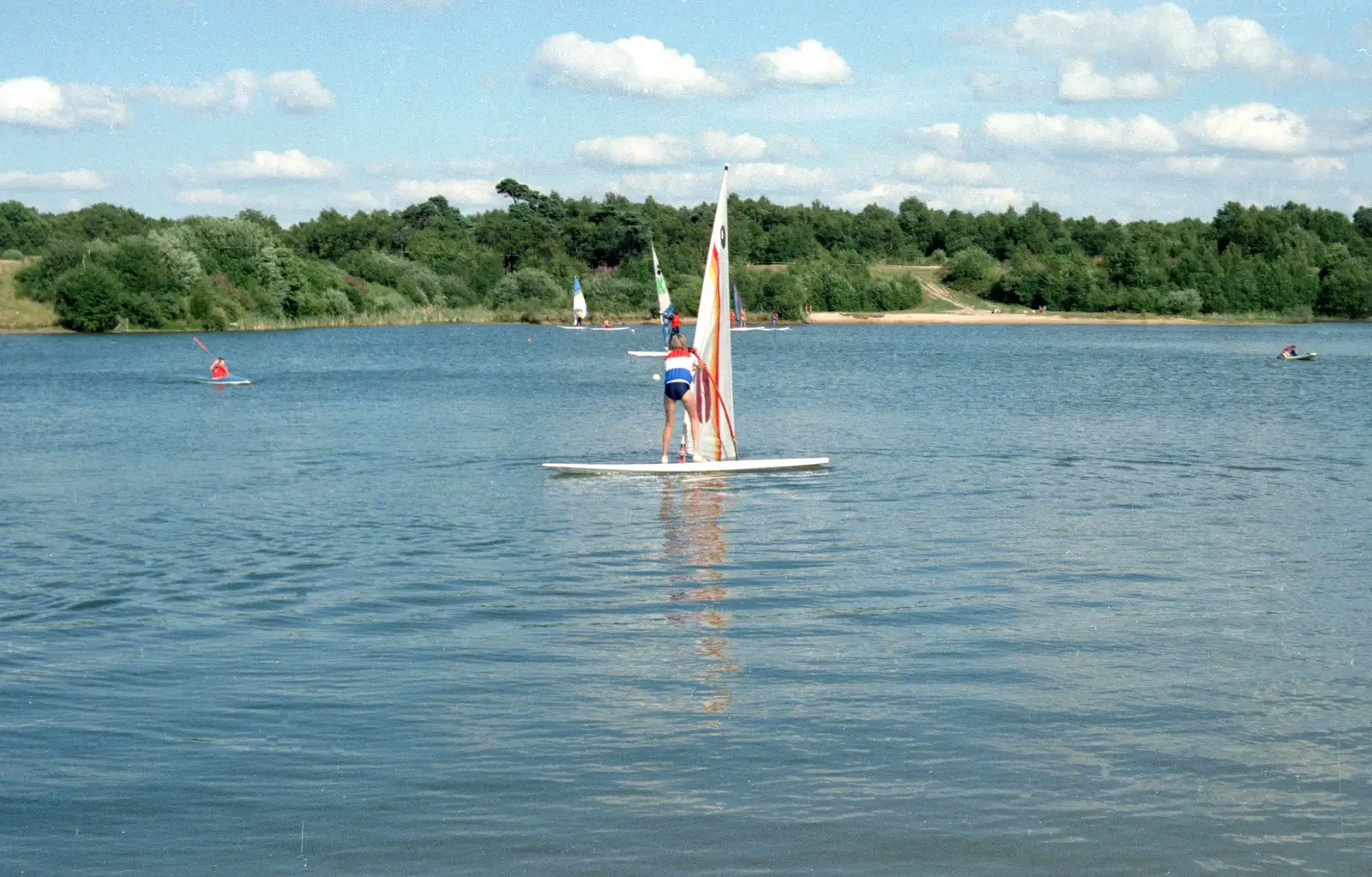 Nosher's away on the windsurfer, from Nosher Goes Windsurfing, Macclesfield, Cheshire - 12th July 1985
