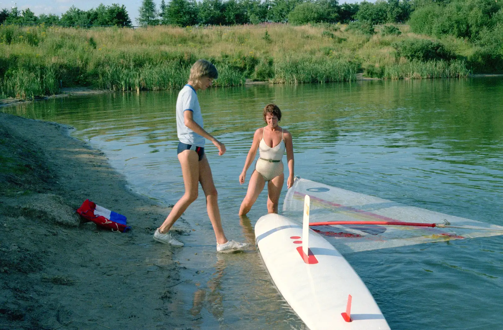One more try on the windsurfer, from Nosher Goes Windsurfing, Macclesfield, Cheshire - 12th July 1985